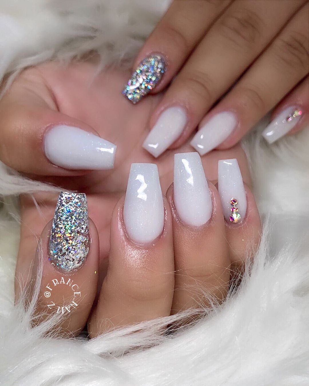 15 white nail styles design for you in winter you must try