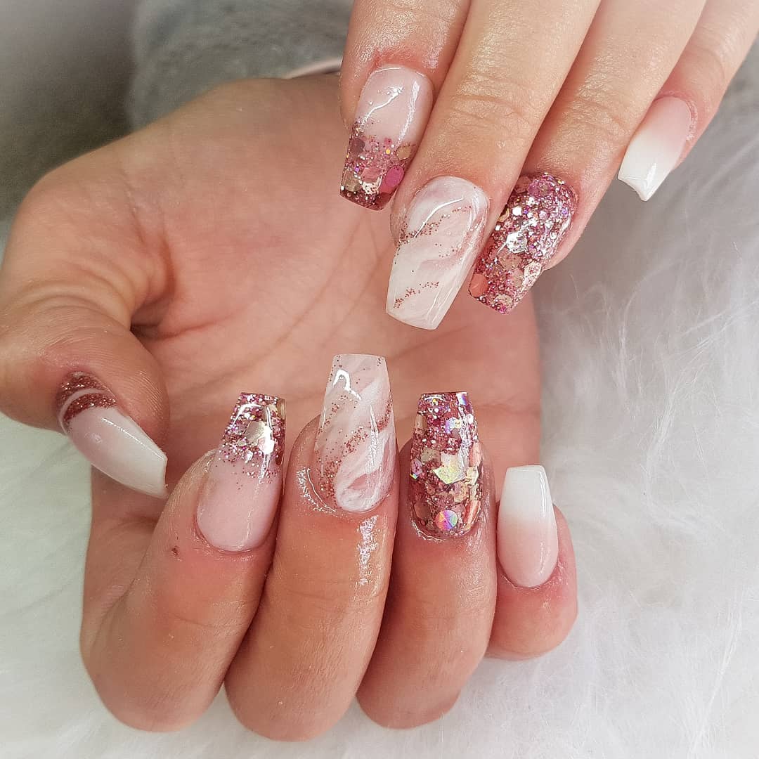 20+ wedding nail designs with flower for the bride