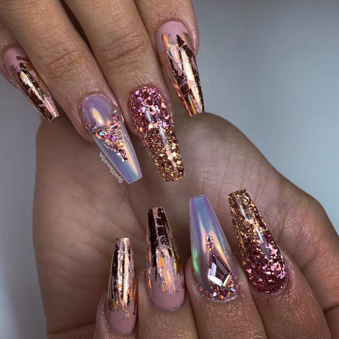 20 rose gold nails styles must inspire you