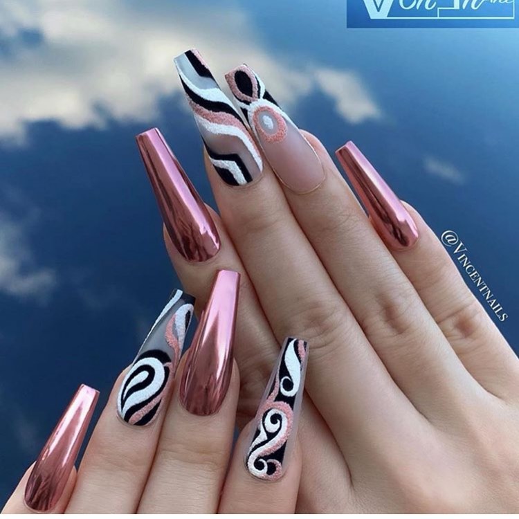 Amazing coffin acrylic nails art design,if you love coffin nails,follow this article, it will told you Why choose acrylic nails design?